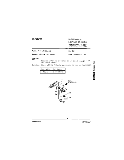 Sony HFP0063  Sony HiFi Service Bulletin HFP0063.PDF