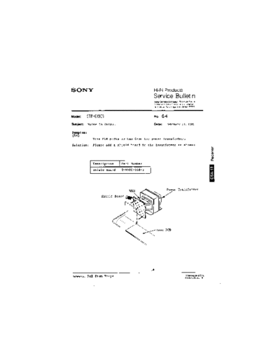 Sony HFP0064  Sony HiFi Service Bulletin HFP0064.PDF