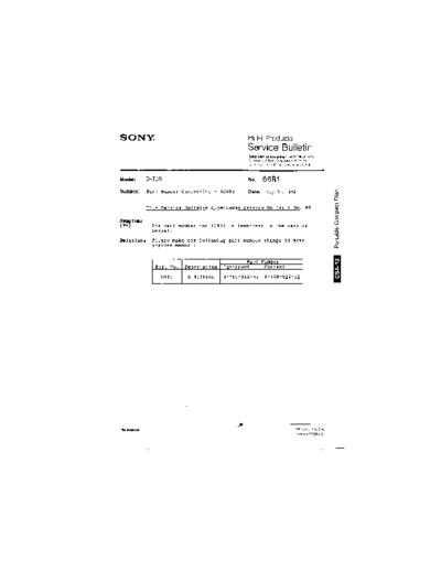 Sony HFP0066  Sony HiFi Service Bulletin HFP0066.PDF