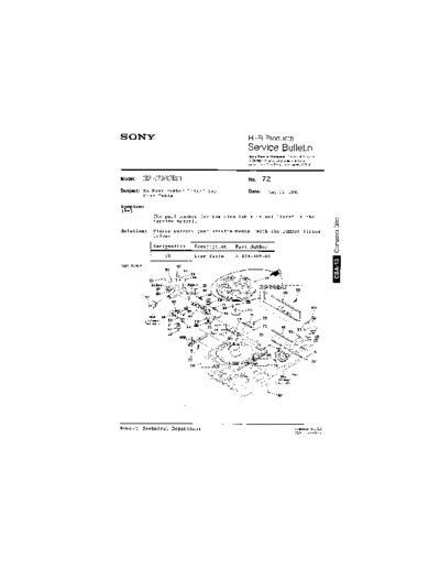 Sony HFP0072  Sony HiFi Service Bulletin HFP0072.PDF