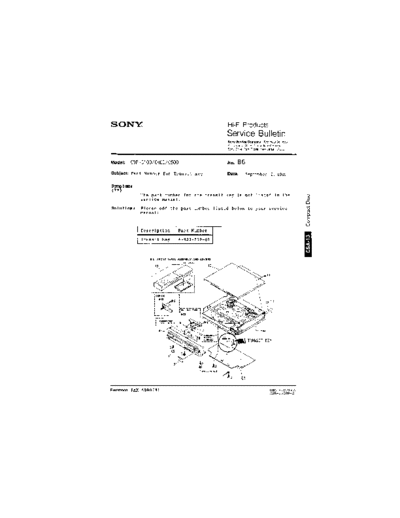 Sony HFP0086  Sony HiFi Service Bulletin HFP0086.PDF