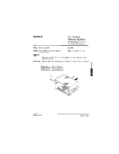 Sony HFP0096  Sony HiFi Service Bulletin HFP0096.PDF