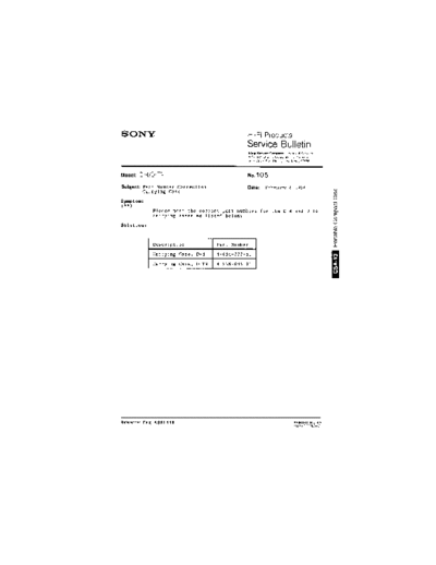 Sony HFP0105  Sony HiFi Service Bulletin HFP0105.PDF