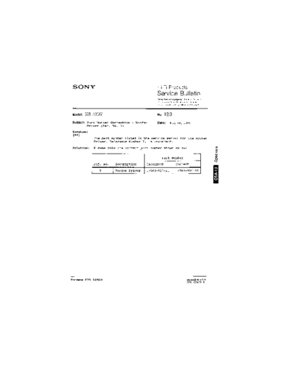 Sony HFP0123  Sony HiFi Service Bulletin HFP0123.PDF