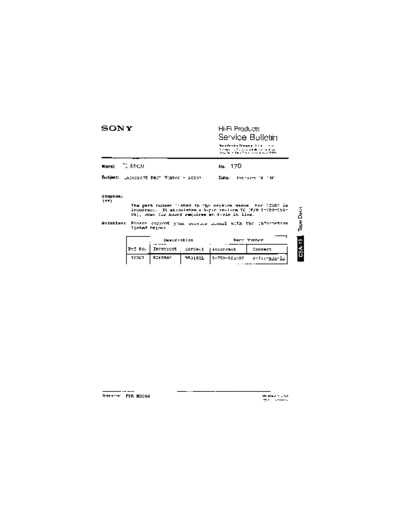 Sony HFP0170  Sony HiFi Service Bulletin HFP0170.PDF