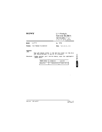 Sony HFP0172  Sony HiFi Service Bulletin HFP0172.PDF