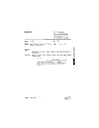 Sony HFP0177  Sony HiFi Service Bulletin HFP0177.PDF