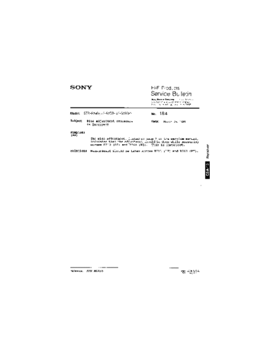 Sony HFP0184  Sony HiFi Service Bulletin HFP0184.PDF