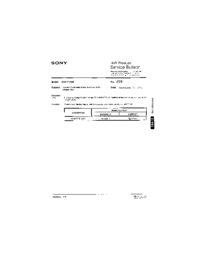 Sony HFP0209  Sony HiFi Service Bulletin HFP0209.PDF