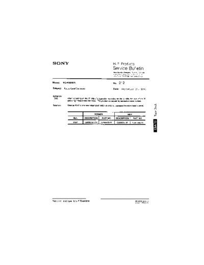 Sony HFP0212  Sony HiFi Service Bulletin HFP0212.PDF