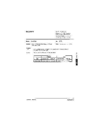 Sony HFP0215  Sony HiFi Service Bulletin HFP0215.PDF