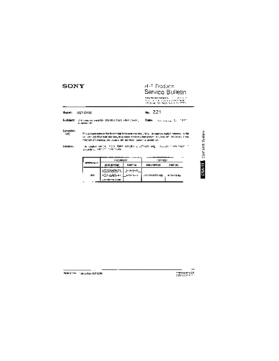 Sony HFP0221  Sony HiFi Service Bulletin HFP0221.PDF