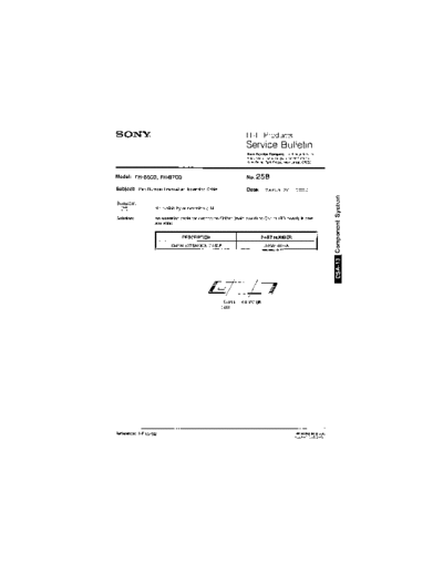 Sony HFP0258  Sony HiFi Service Bulletin HFP0258.PDF