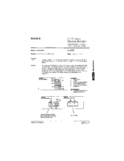 Sony HFP0265  Sony HiFi Service Bulletin HFP0265.PDF