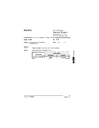 Sony HFP0270  Sony HiFi Service Bulletin HFP0270.PDF