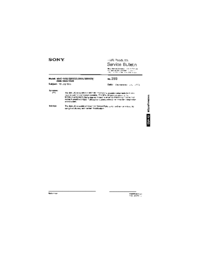 Sony HFP0293  Sony HiFi Service Bulletin HFP0293.PDF