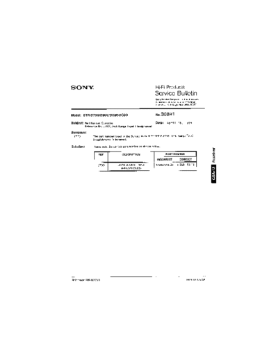 Sony HFP0308  Sony HiFi Service Bulletin HFP0308.PDF