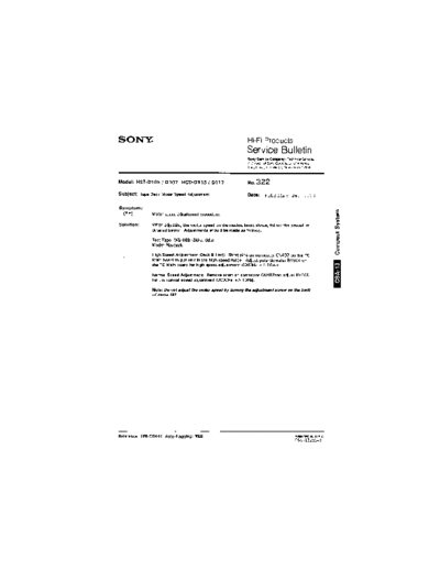 Sony HFP0322  Sony HiFi Service Bulletin HFP0322.PDF