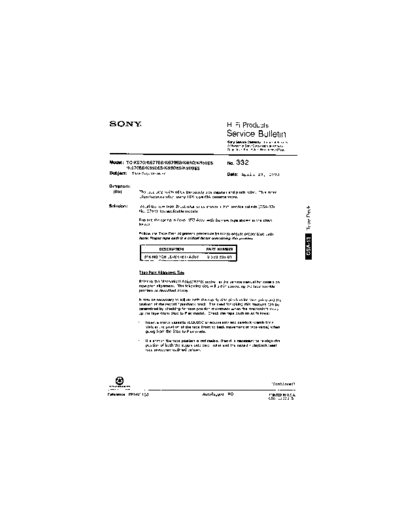 Sony HFP0332  Sony HiFi Service Bulletin HFP0332.PDF