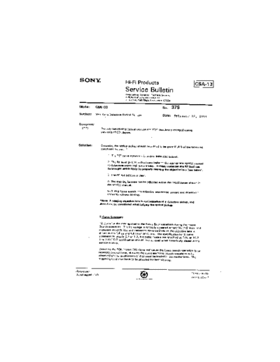 Sony HFP0375  Sony HiFi Service Bulletin HFP0375.PDF