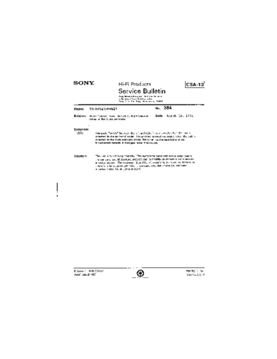 Sony HFP0384  Sony HiFi Service Bulletin HFP0384.PDF