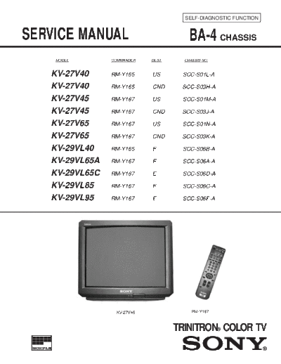 Sony KV-27V40-27V45-27V65-29VL40-29VL65-29VL85-29VL95-BA4  Sony SONY KV chassis KV-27V40-27V45-27V65-29VL40-29VL65-29VL85-29VL95-BA4.pdf