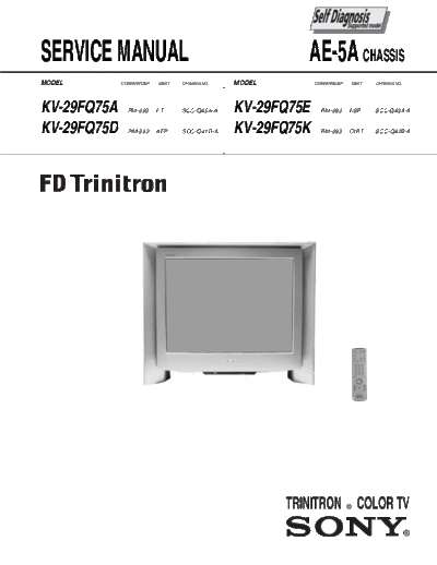 Sony KV-29FQ75 Chassis AE5A  Sony SONY KV chassis KV-29FQ75 Chassis AE5A.pdf
