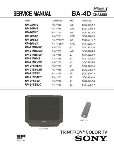 Sony KV-20M42   tv  Sony SONY KV chassis KV-20M42 sony tv.pdf