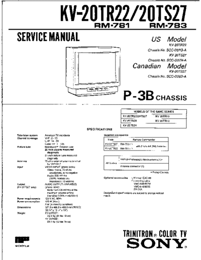 Sony KV-20TR22  Sony SONY KV chassis KV-20TR22.pdf