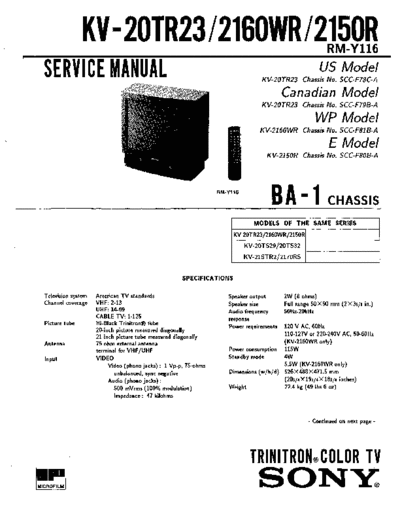 Sony KV-2150R  Sony SONY KV chassis KV-2150R.pdf