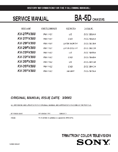 Sony KV-32FV300   TV  Sony SONY KV chassis KV-32FV300 SONY TV.pdf