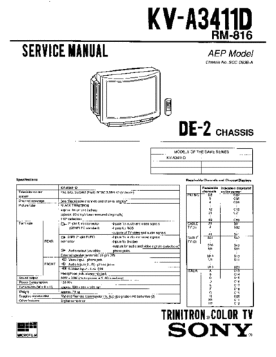 Sony KV-A3411D  Sony SONY KV chassis KV-A3411D.pdf