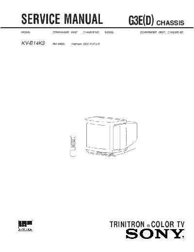 Sony KV-B14K3 G3E(D)  Sony SONY KV chassis KV-B14K3_G3E(D).pdf