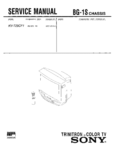 Sony KV-T29CF1 Chassis BG-1S  Sony SONY KV chassis KV-T29CF1 Chassis BG-1S.pdf