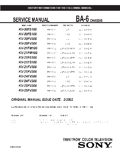 Sony KV20FS100  Sony SONY KV chassis KV20FS100.pdf