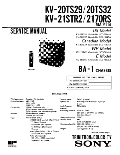 Sony KV20TS32  Sony SONY KV chassis KV20TS32.pdf