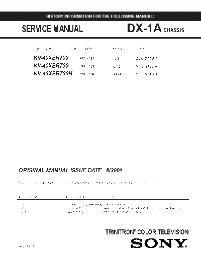 Sony KV 40XBR700  Sony SONY KV chassis KV_40XBR700.pdf