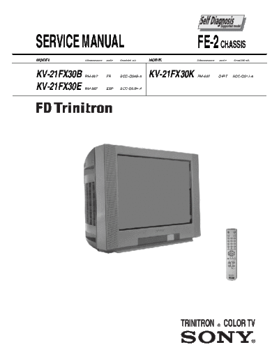 Sony KV-21FX30  FE-2 CHASSIS  Sony SONY KV chassis SONY KV-21FX30  FE-2 CHASSIS.pdf