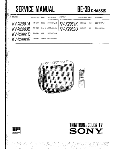 Sony KV-X2981 chassis BE-3B  Sony SONY KV chassis SONY KV-X2981 chassis BE-3B.pdf