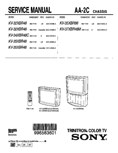 Sony KV-32-35-37XBR48~88  Sony SONY KV chassis Sony KV-32-35-37XBR48~88.pdf