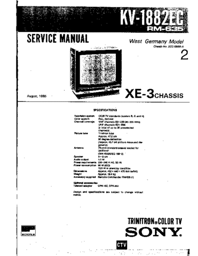 Sony kv1882  Sony SONY KV chassis kv1882.pdf