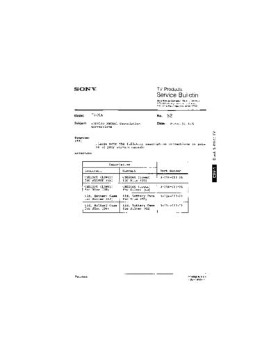 Sony TVP0052  Sony sony tv bulletins sony tv bulletins TVP0052.pdf