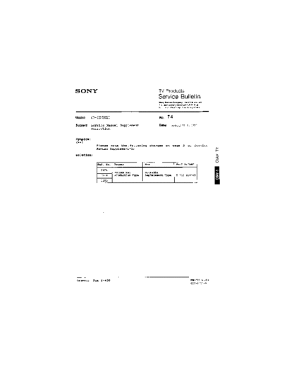 Sony TVP0074  Sony sony tv bulletins sony tv bulletins TVP0074.pdf