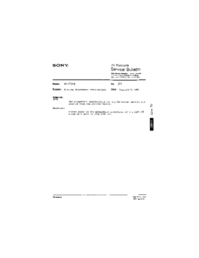 Sony TVP0021  Sony sony tv bulletins sony tv bulletins TVP0021.pdf
