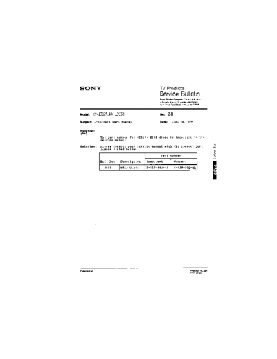 Sony TVP0028  Sony sony tv bulletins sony tv bulletins TVP0028.pdf