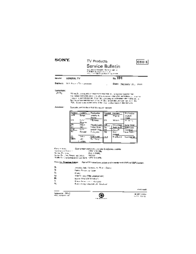 Sony TVP0191  Sony sony tv bulletins sony tv bulletins TVP0191.pdf