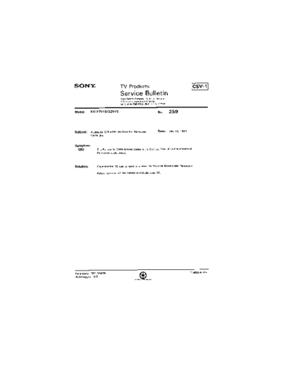 Sony TVP0259  Sony sony tv bulletins sony tv bulletins TVP0259.pdf