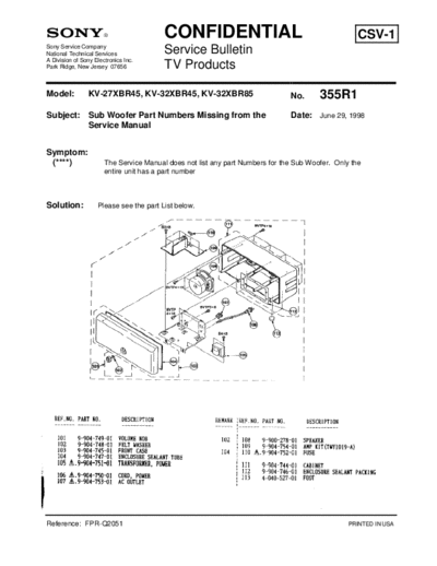 Sony TVP0355  Sony sony tv bulletins sony tv bulletins TVP0355.pdf