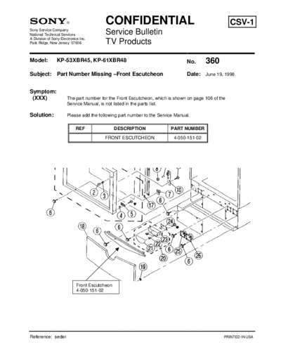 Sony TVP0360  Sony sony tv bulletins sony tv bulletins TVP0360.pdf