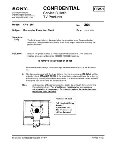 Sony TVP0364  Sony sony tv bulletins sony tv bulletins TVP0364.pdf